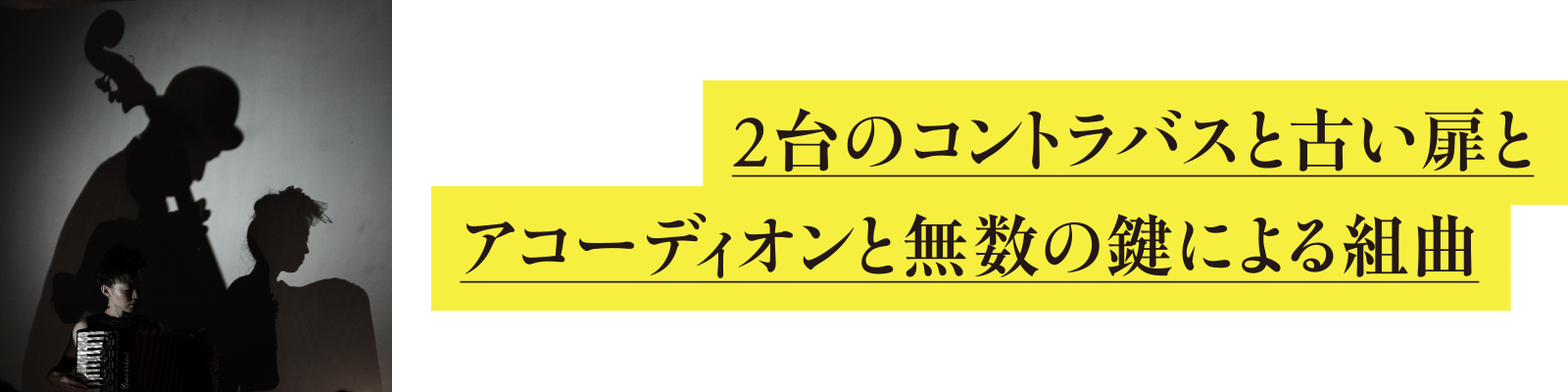 2台のコントラバスと古い扉とアコーディオンと無数の鍵による組曲
